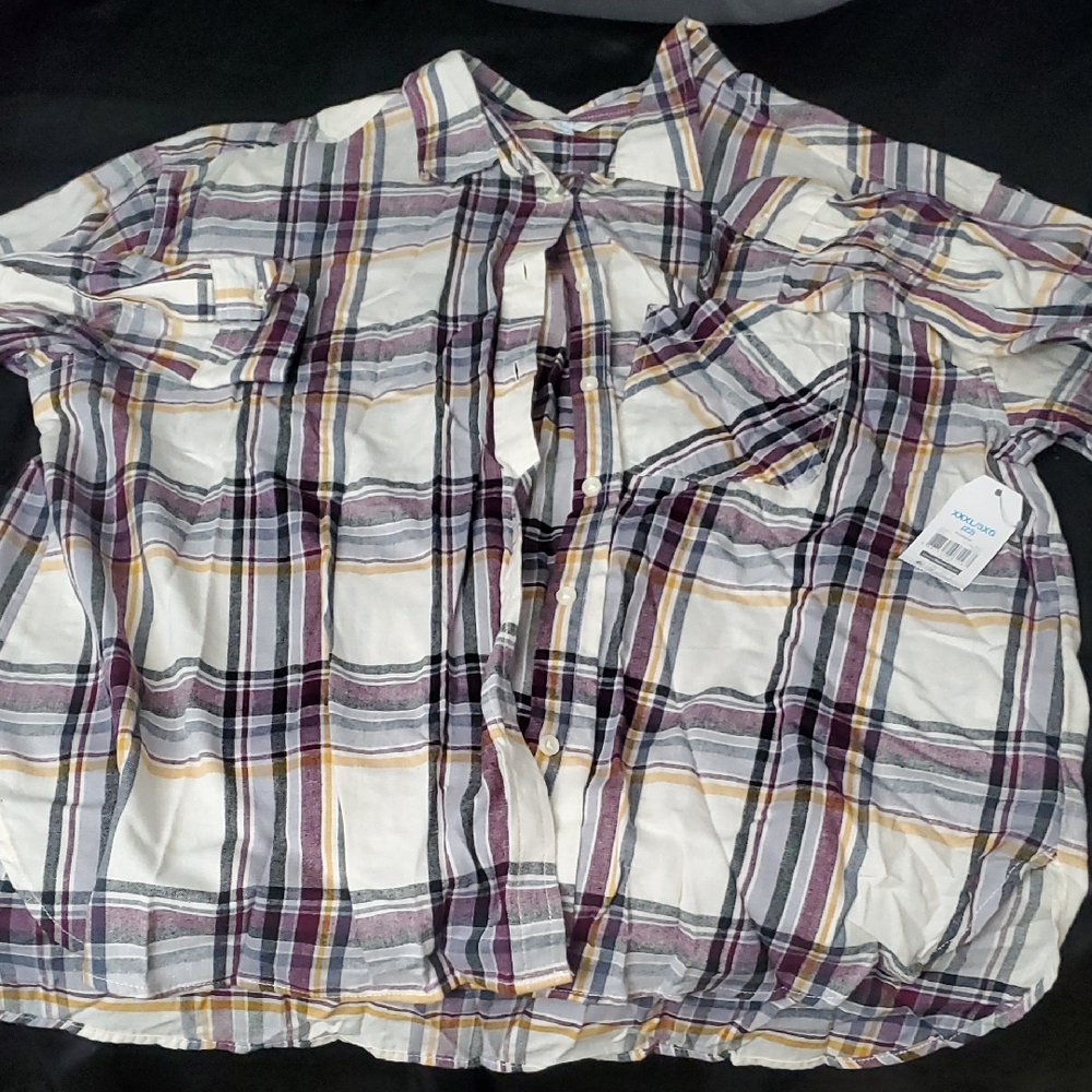 Plaid Button-Up Flannel Shirt